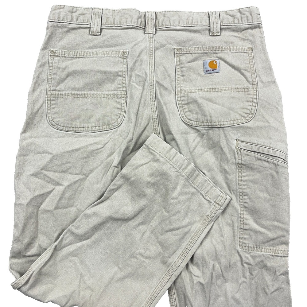 Carhartt Pants Men 35x30 Tan Rugged Flex Relaxed Fit Straight Duck Canvas Work